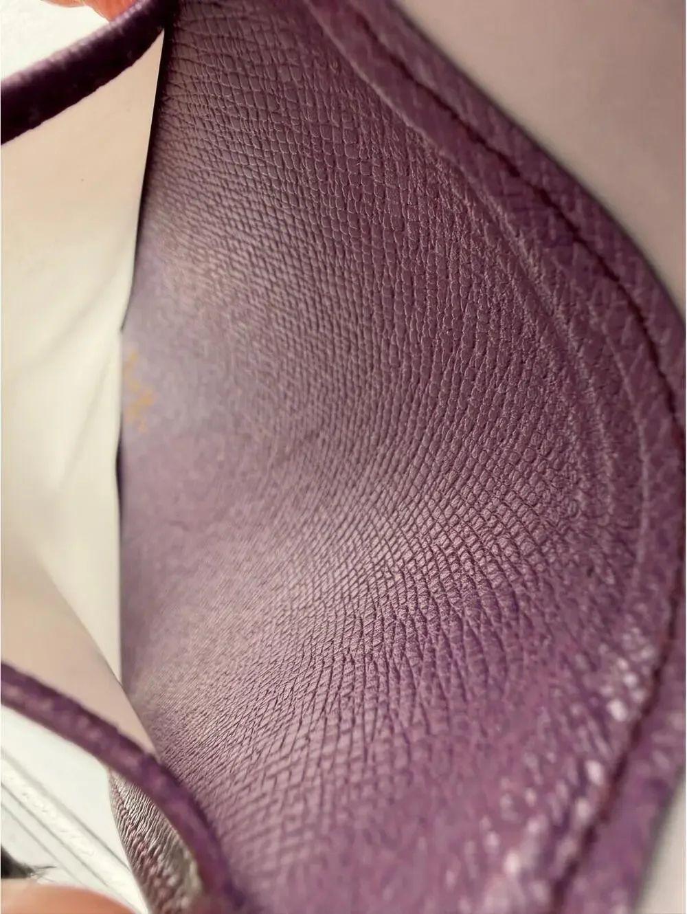 Authentic LV Louis Vuitton Purple Taiga Leather Bifold Pass ID Card Case Holder